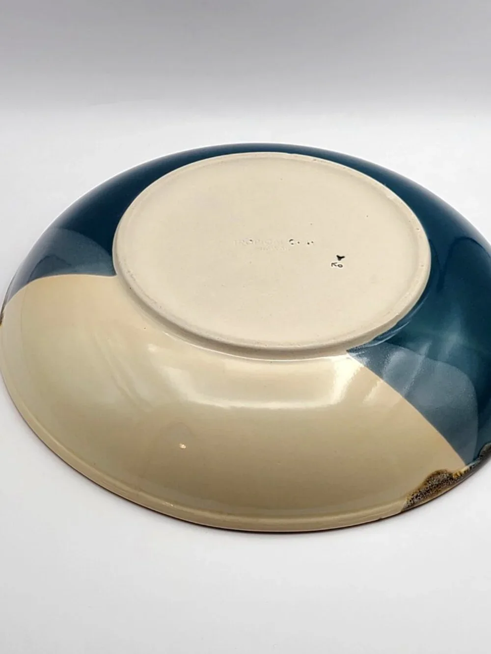 Vintage Tropical Clay Hawaii Pottery Shallow Serving Bowl 11.5
